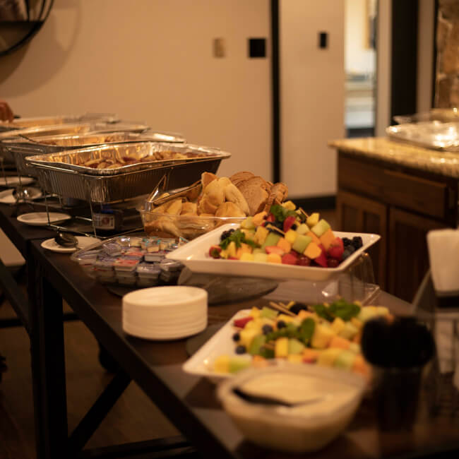 Close up shot of catering